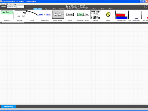 The Balsamiq Mockups user interface